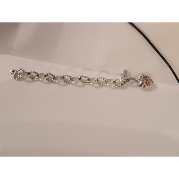 Brighton Charm Bracelet 6.5in SilverTone Enamel Pink Crystals Magnetic Heart - Picture 3 of 5